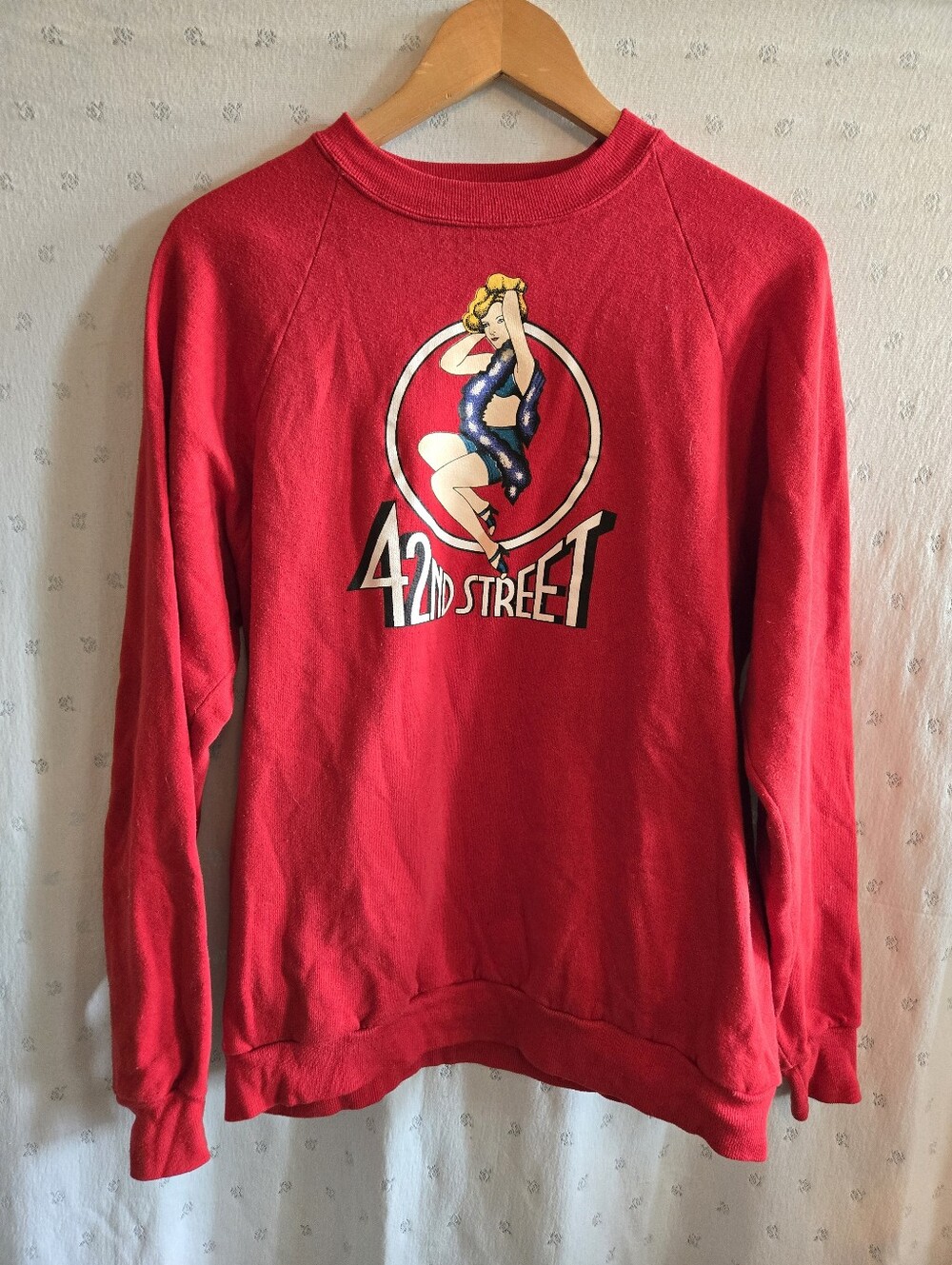 Jerzees "42nd Street" Broadway Red Crewneck Sweatshirt Size XL